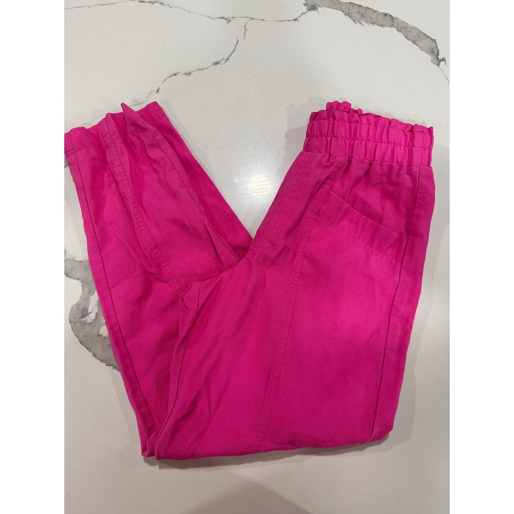 A New Day Hot Pink Casual Pants XS Elastic Waist Pull On Crop‎ Trousers
